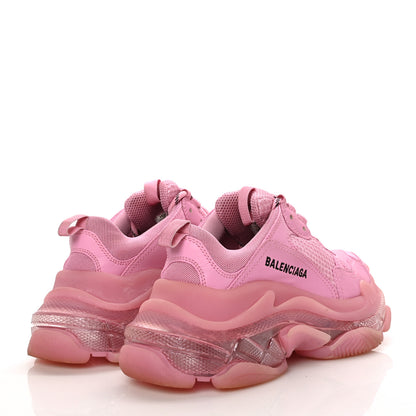 Balenciaga Fabric Mesh Clear Sole Womens Triple S Sneakers 37 Pink 4 of 7