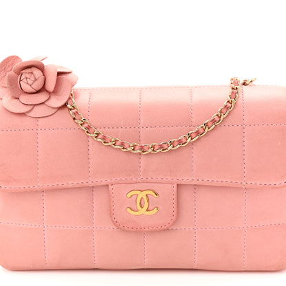 Chanel Lambskin Quilted Mini Chocolate Bar Camellia Flap Pink 8 of 11