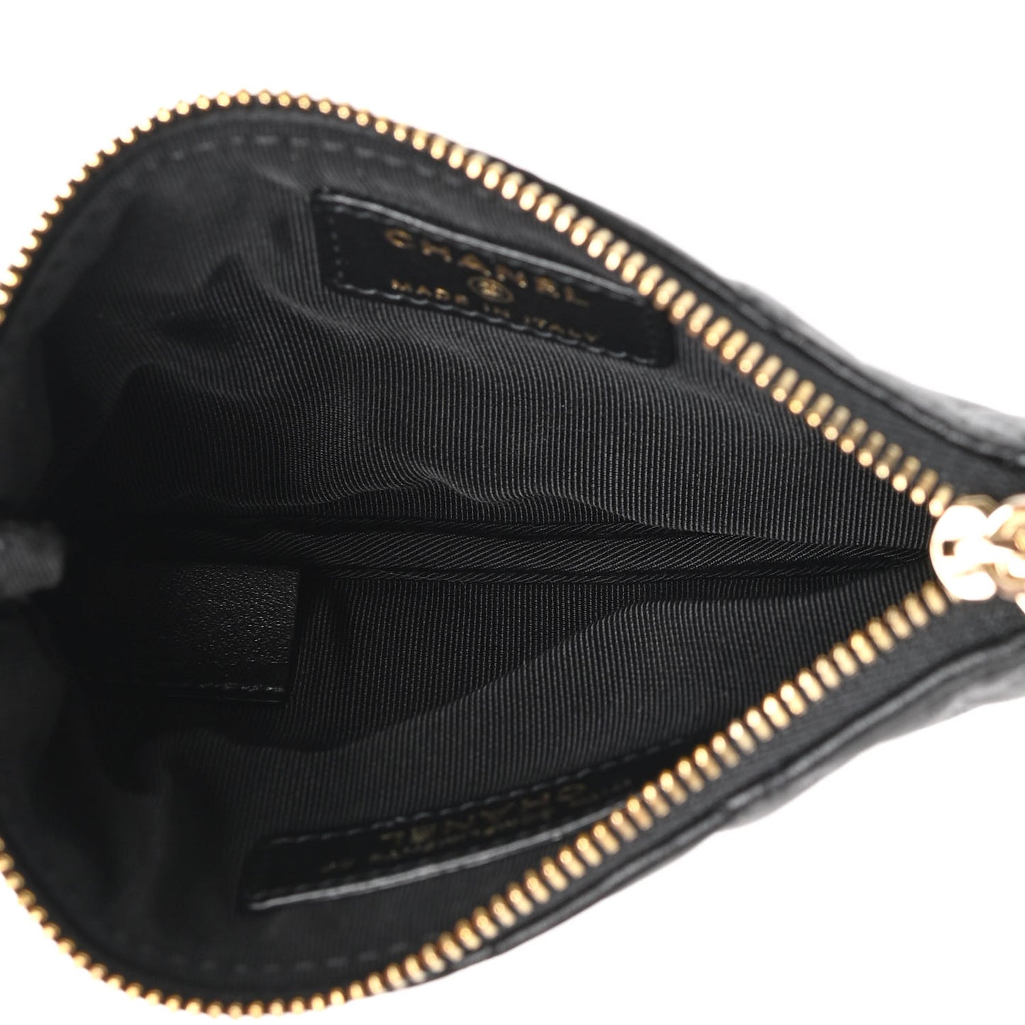 Lambskin Quilted Small No. 5 Cosmetic Case Black