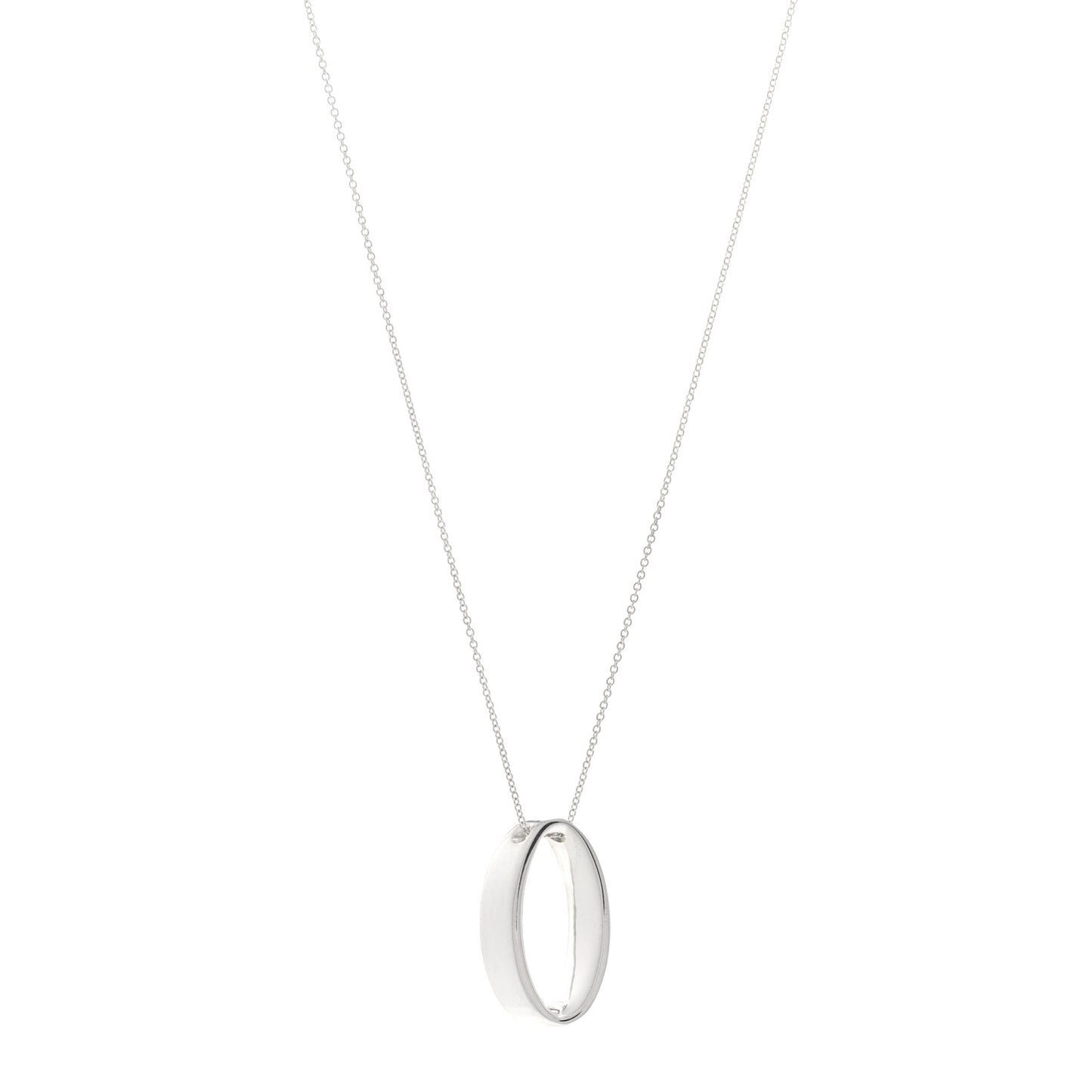 Sterling Silver Oval Loop Pendant Necklace