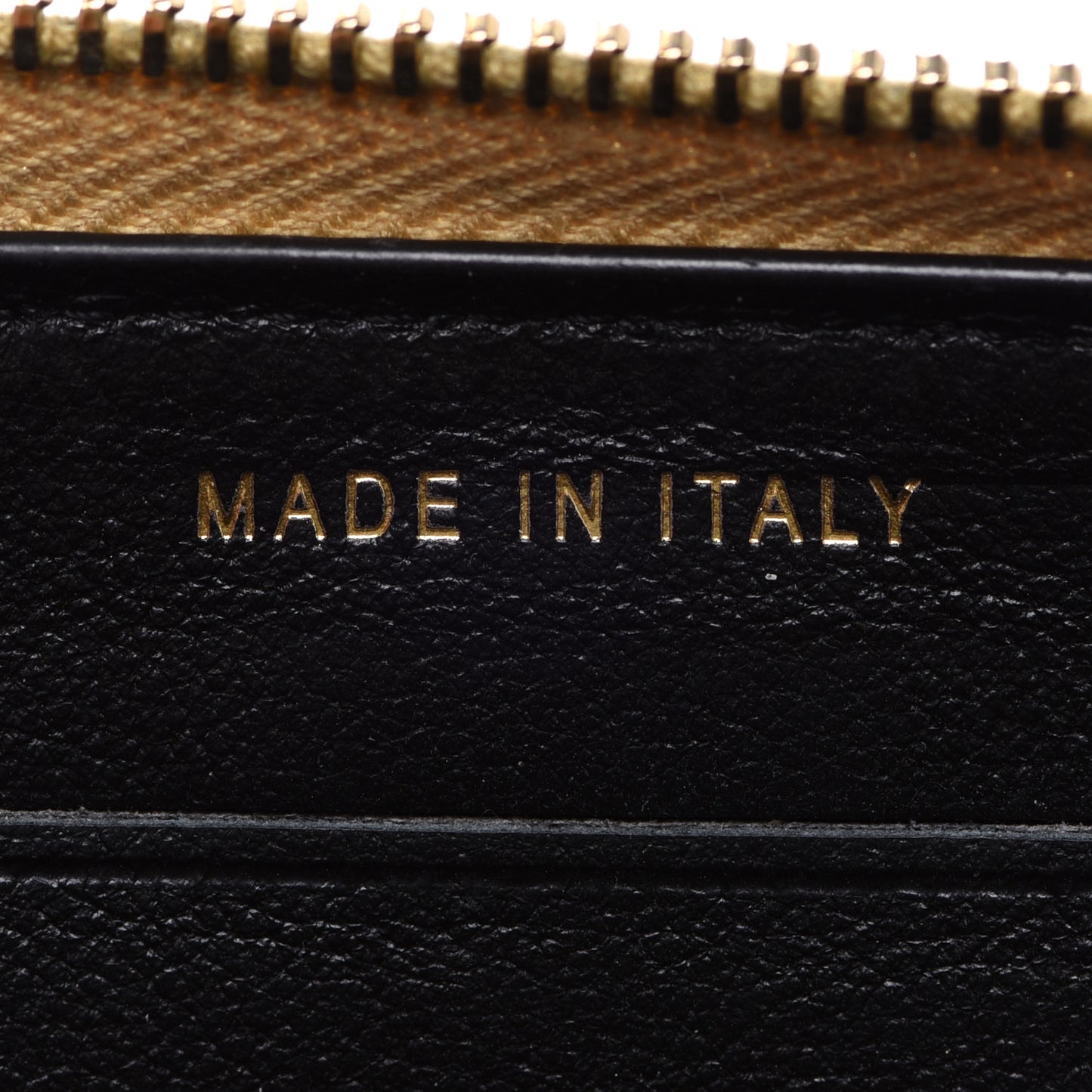 Metallic Calfskin Crocodile Embossed Small Zip Wallet Gold