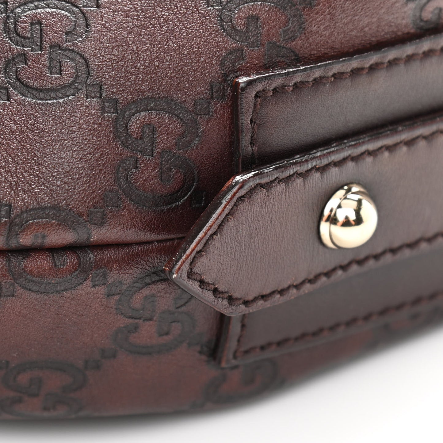 Guccissima Medium Horsebit Chain Hobo Dark Brown