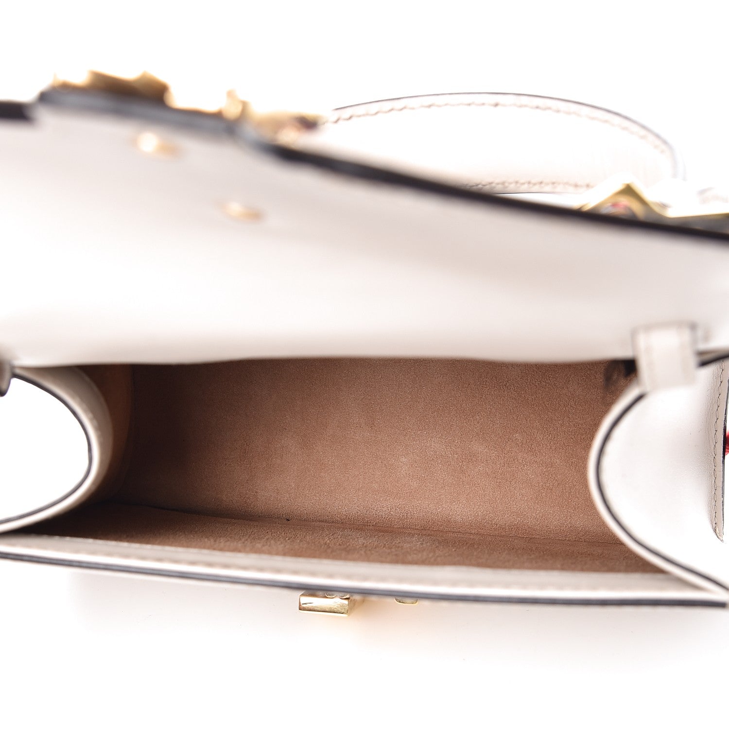 Gucci Calfskin Mini Sylvie Top Handle Bag White 6 of 8