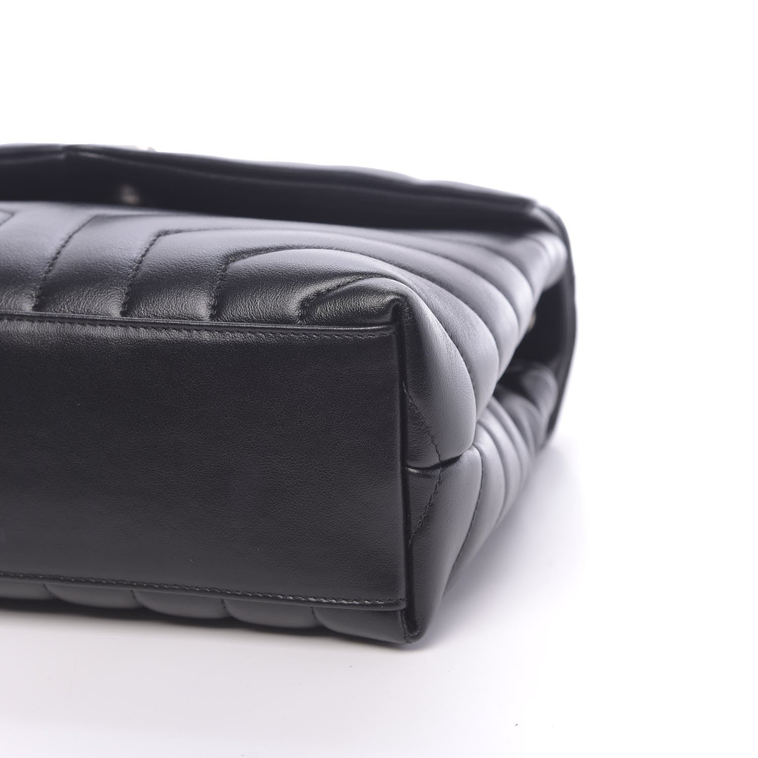 Saint Laurent Calfskin Y Quilted Monogram Small Loulou Chain Satchel Black 9 of 9
