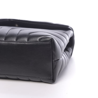 Saint Laurent Calfskin Y Quilted Monogram Small Loulou Chain Satchel Black 9 of 9