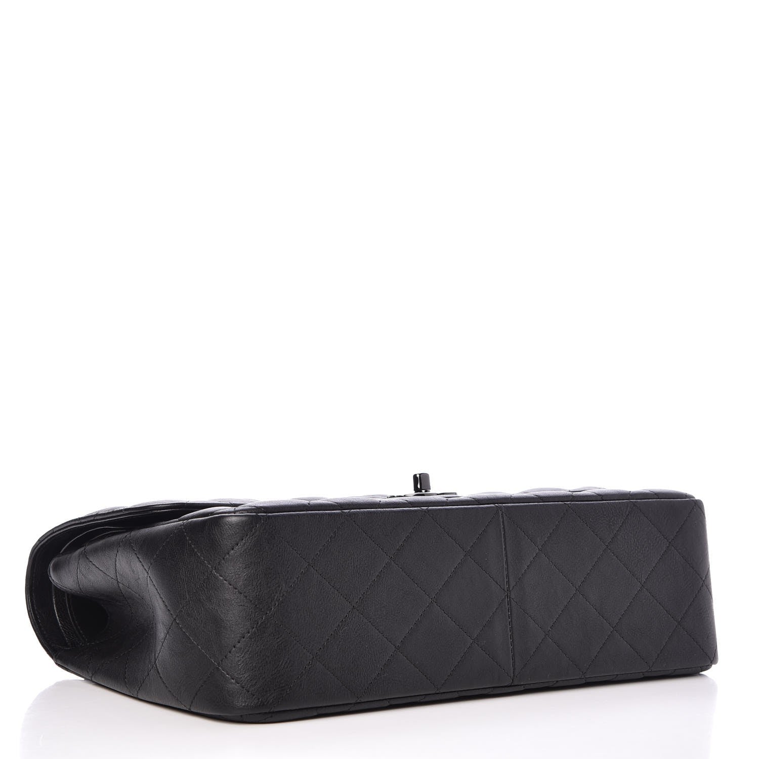 Chanel Crumpled Calfskin Quilted Jumbo Double Flap So Black 4 of 8