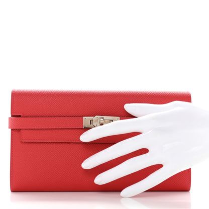 Hermes Epsom Kelly Longue Wallet Bougainvillea 2 of 8