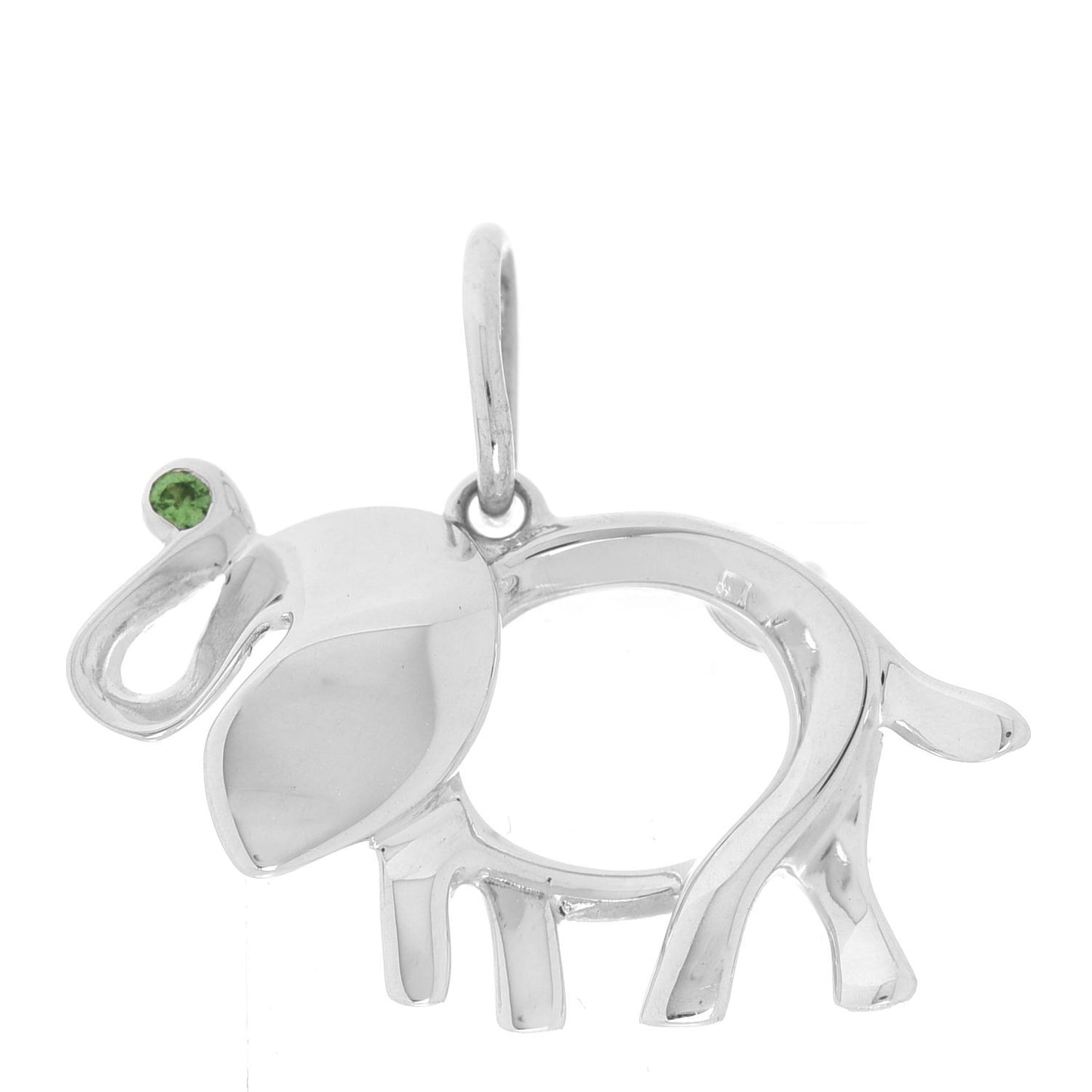 Sterling Silver Tsavorite Save the Wild Elephant Charm
