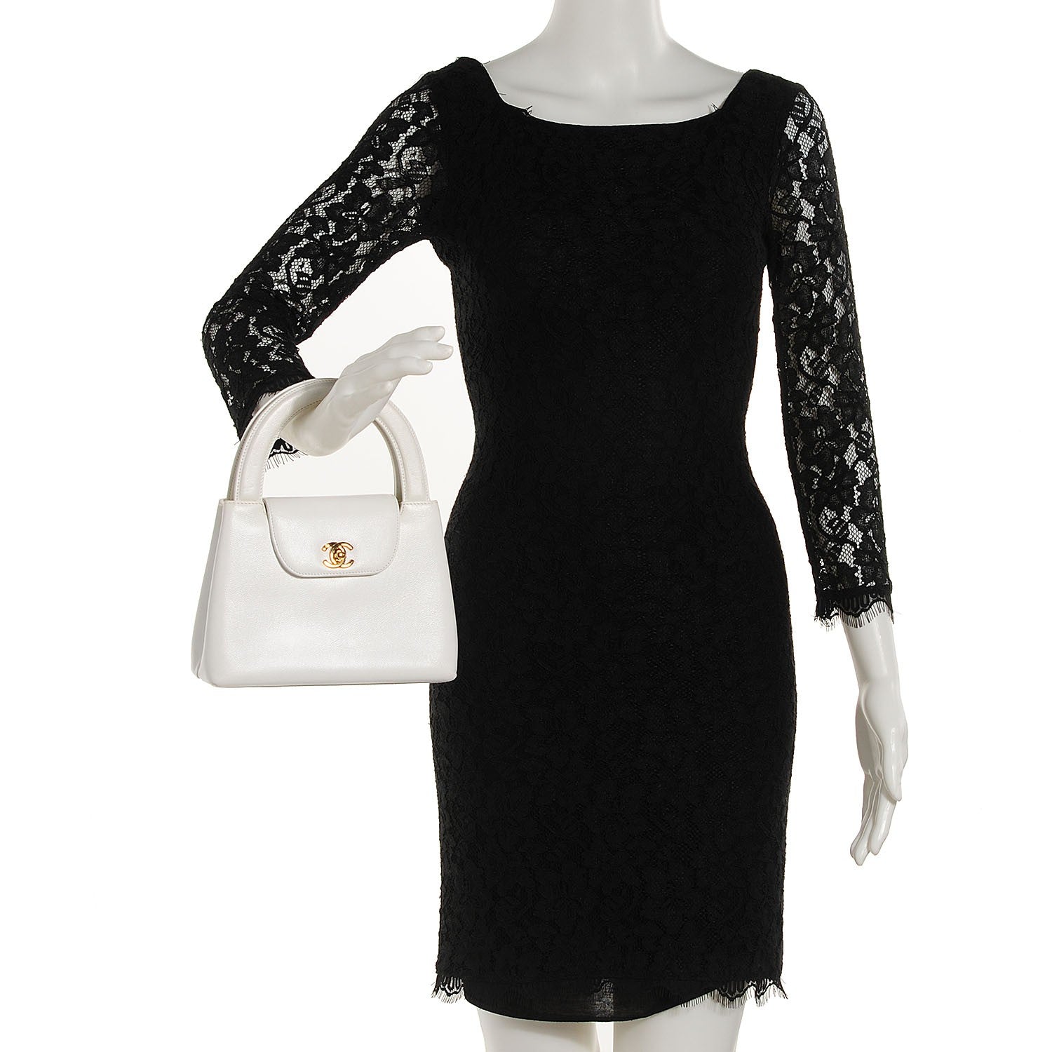 Chanel Caviar Small Kelly Flap Bag White 2 of 9