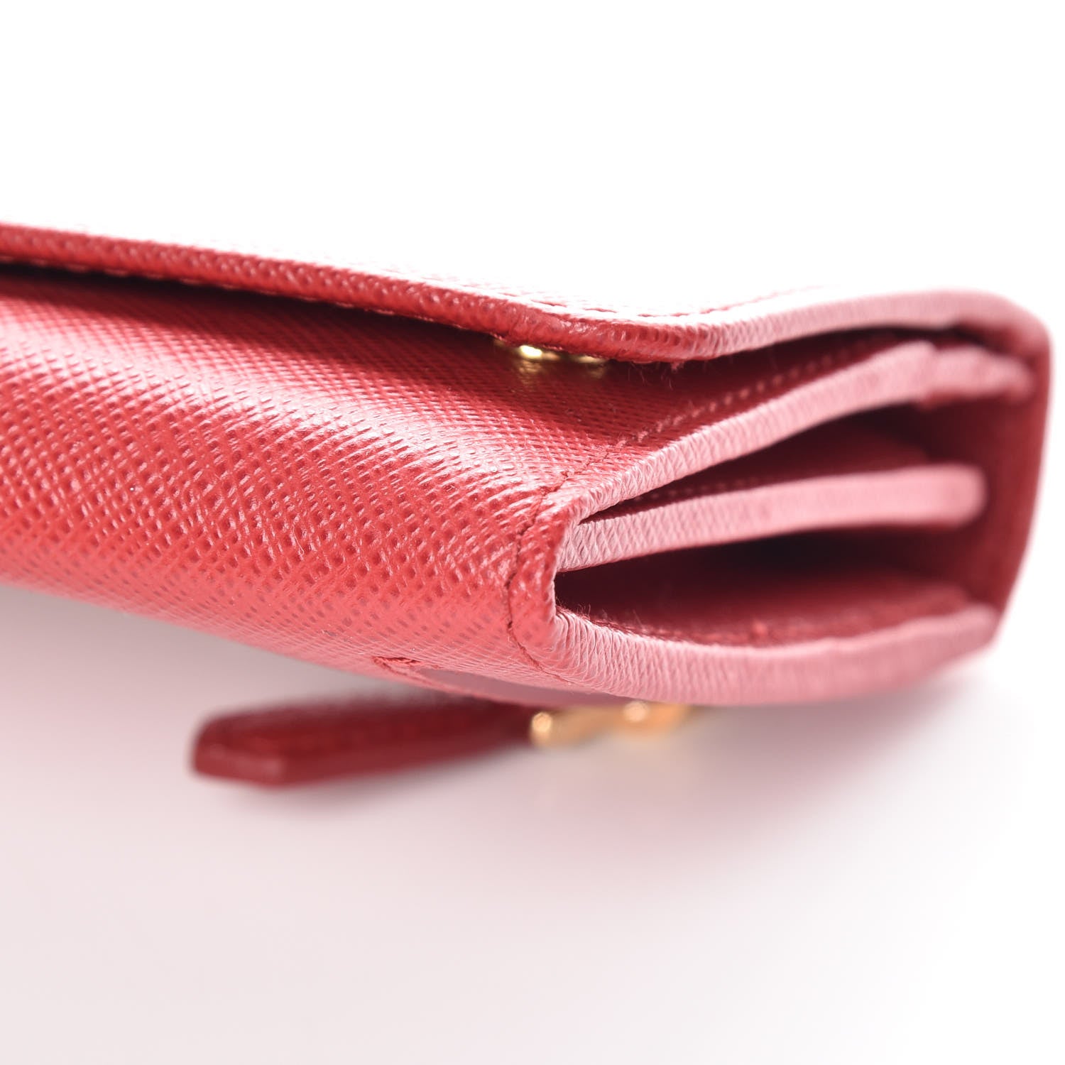 Prada Saffiano Metal Continental Flap Wallet Fuoco 9 of 12