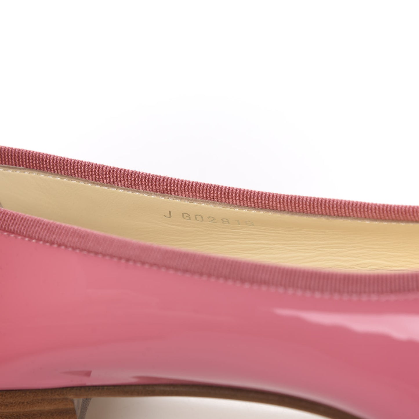 Patent CC Cap Toe Ballerina Flats 38.5 Light Pink