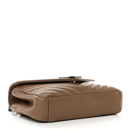 Saint Laurent Sheepskin Matelasse Chevron Monogram Medium College Bag Fard 4 of 11