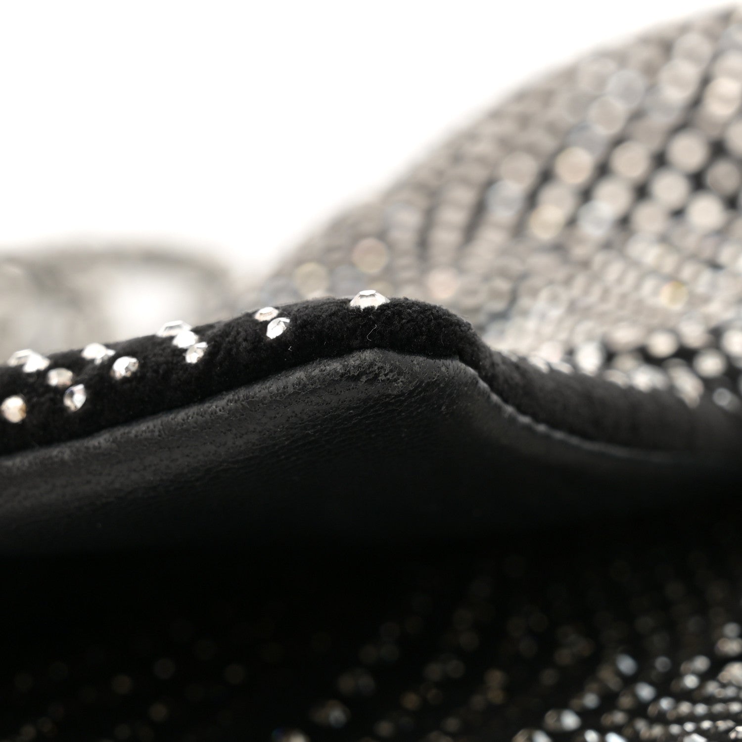 Chanel Velvet Strass Evening Flap Bag Black Silver 11 of 13