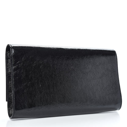 Saint Laurent Textured Patent Monogram Large Belle De Jour Clutch Black 3 of 7