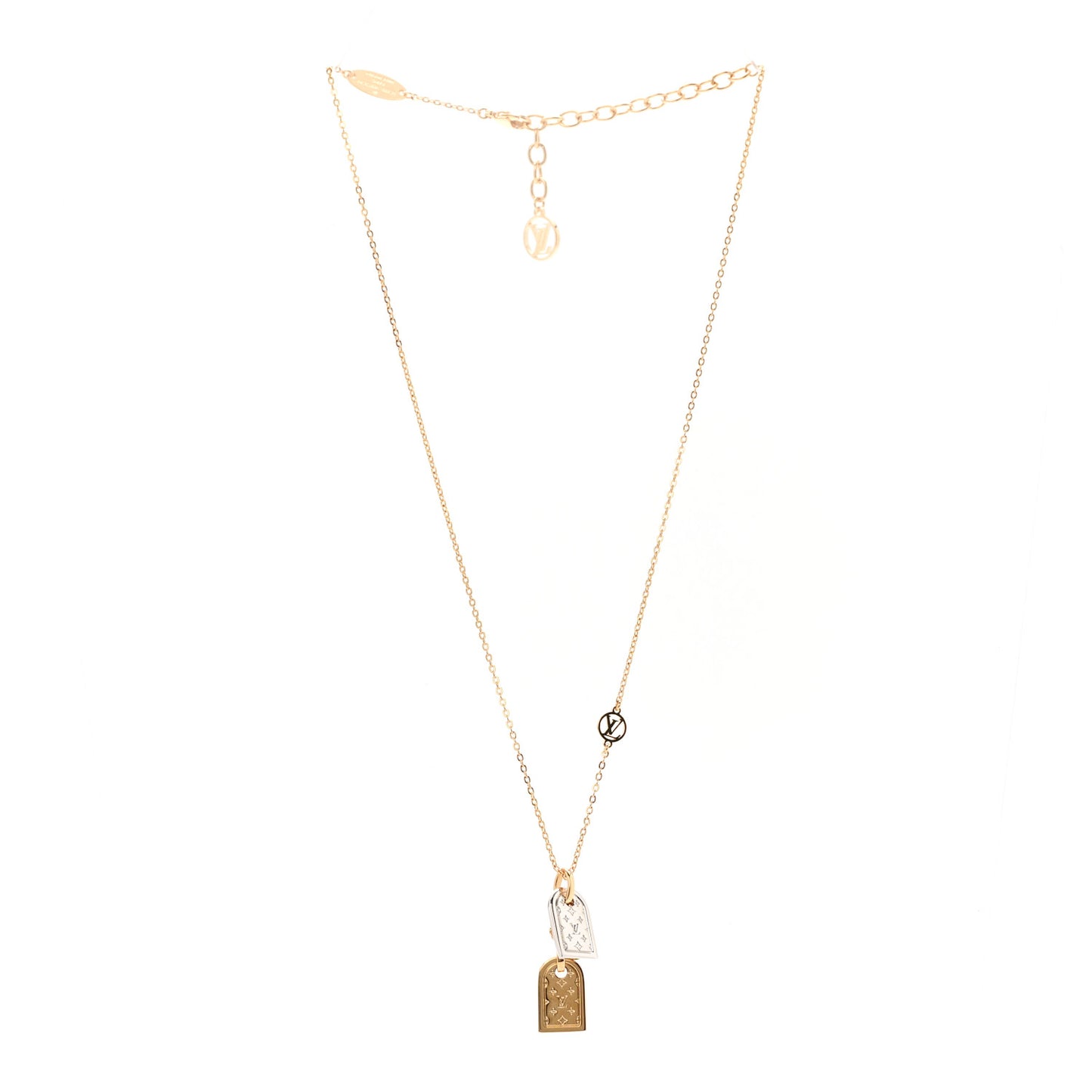 Crystal Precious Nanogram Name Tag Necklace Gold Silver