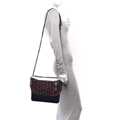 Chanel Tweed Calfskin Medium Gabrielle Hobo Black Red Blue 2 of 11