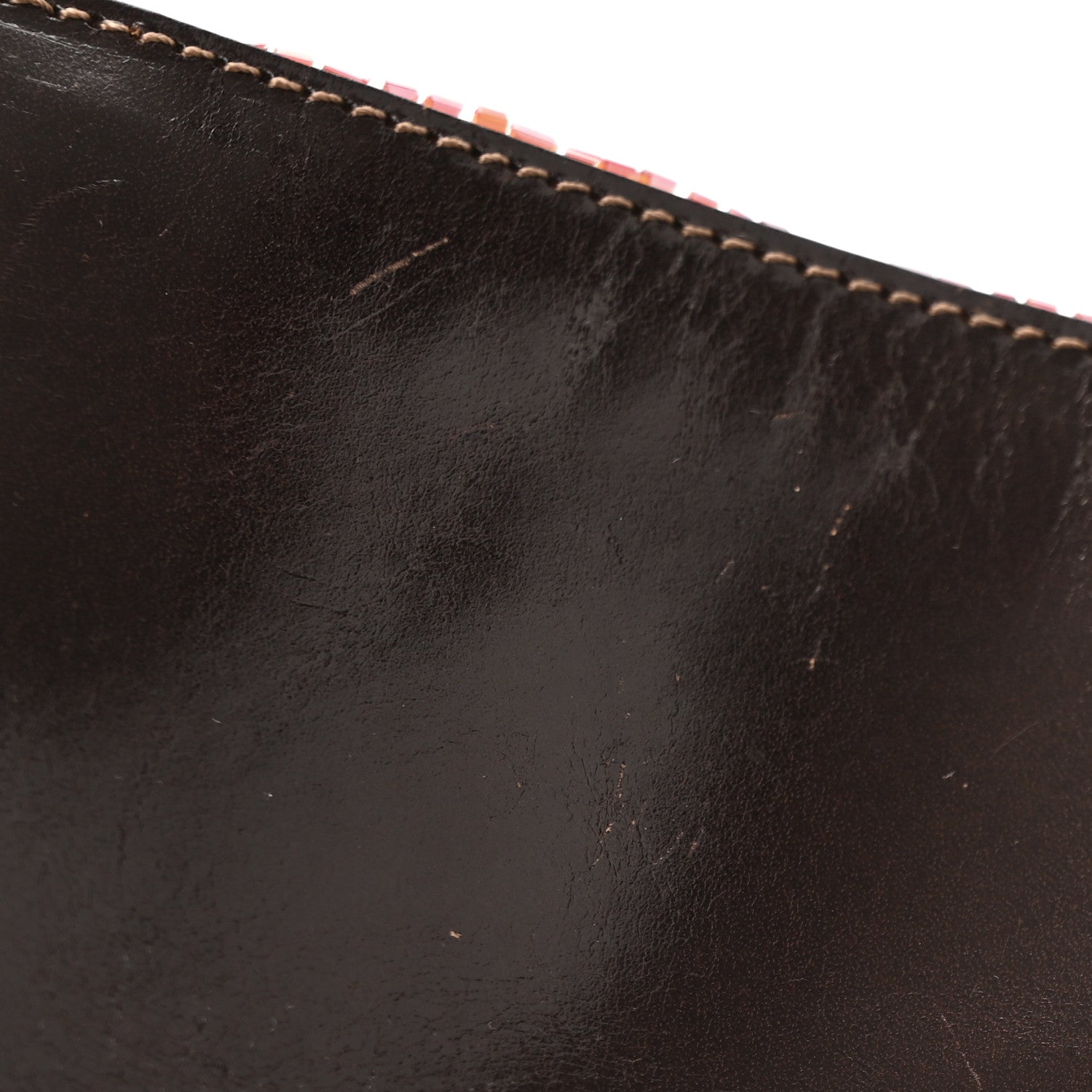 Fendi Sequin Beaded Baguette Pink Dark Brown 13 of 13