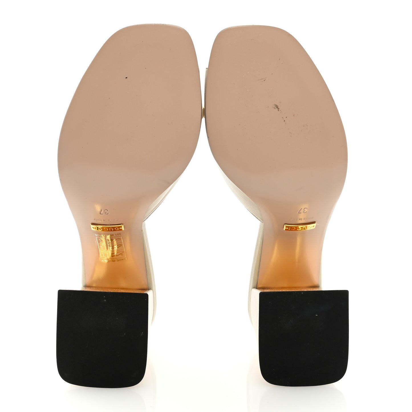 Nappa Horsebit 75mm Slide Sandals 37 Mystic White