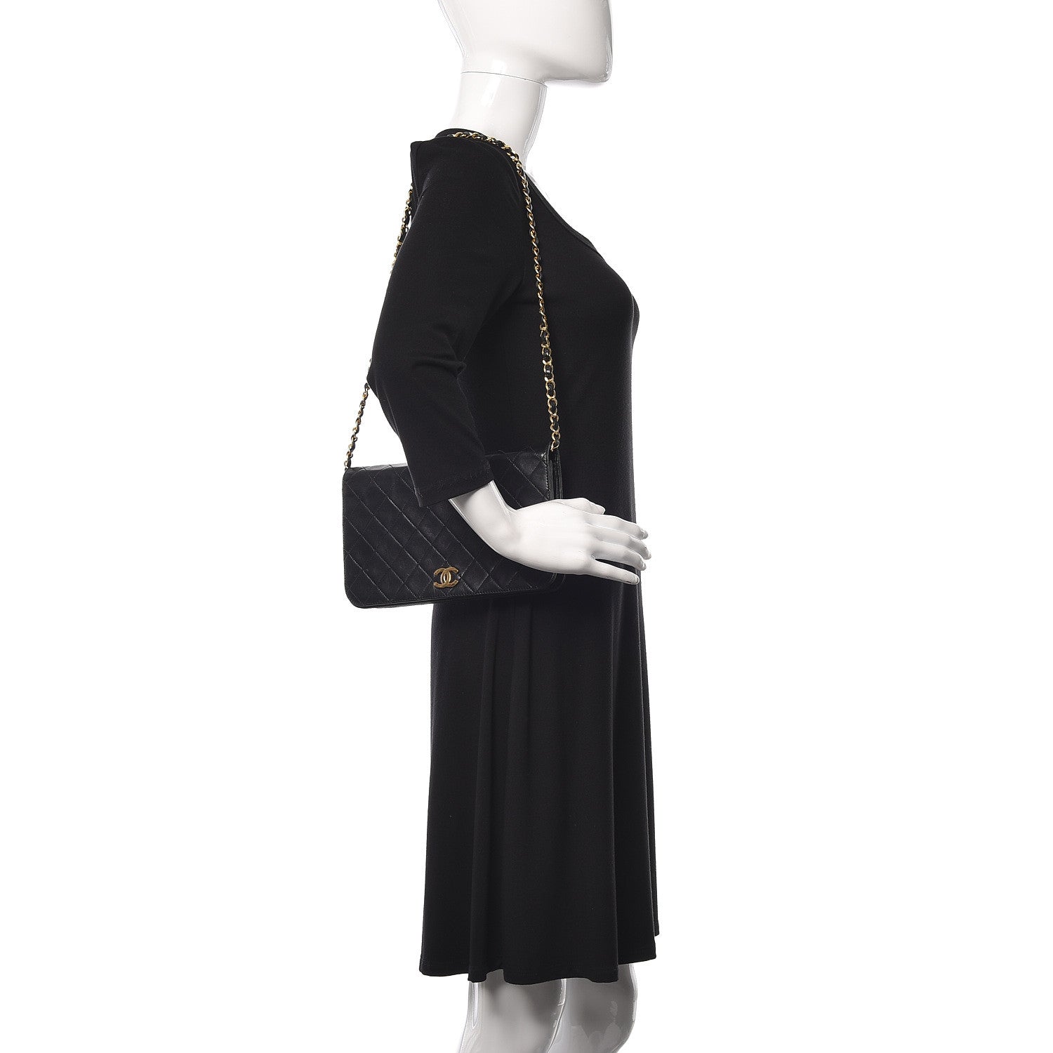 Chanel Lambskin Quilted Small Single Flap Bag Black 2 of 9