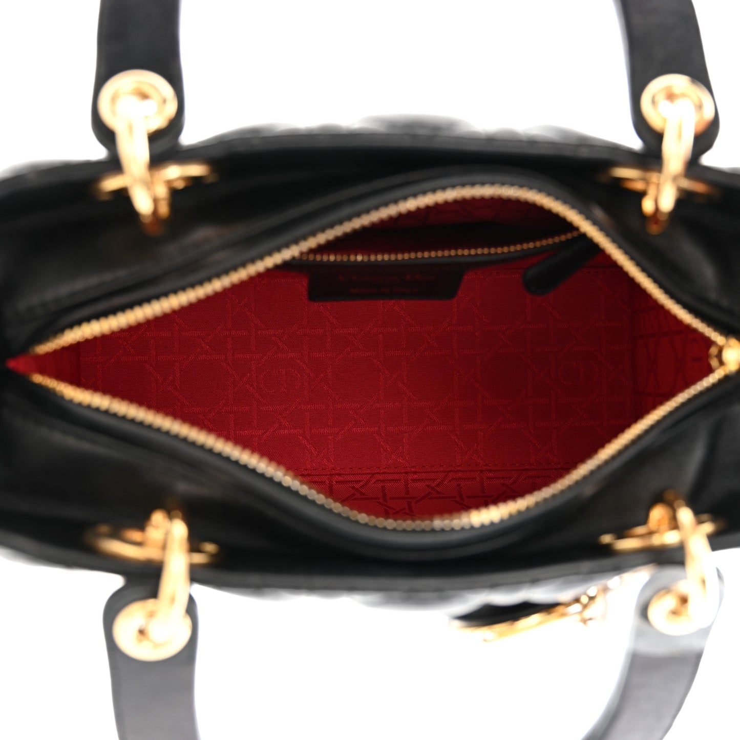 Lambskin Cannage Medium Lady Dior Black