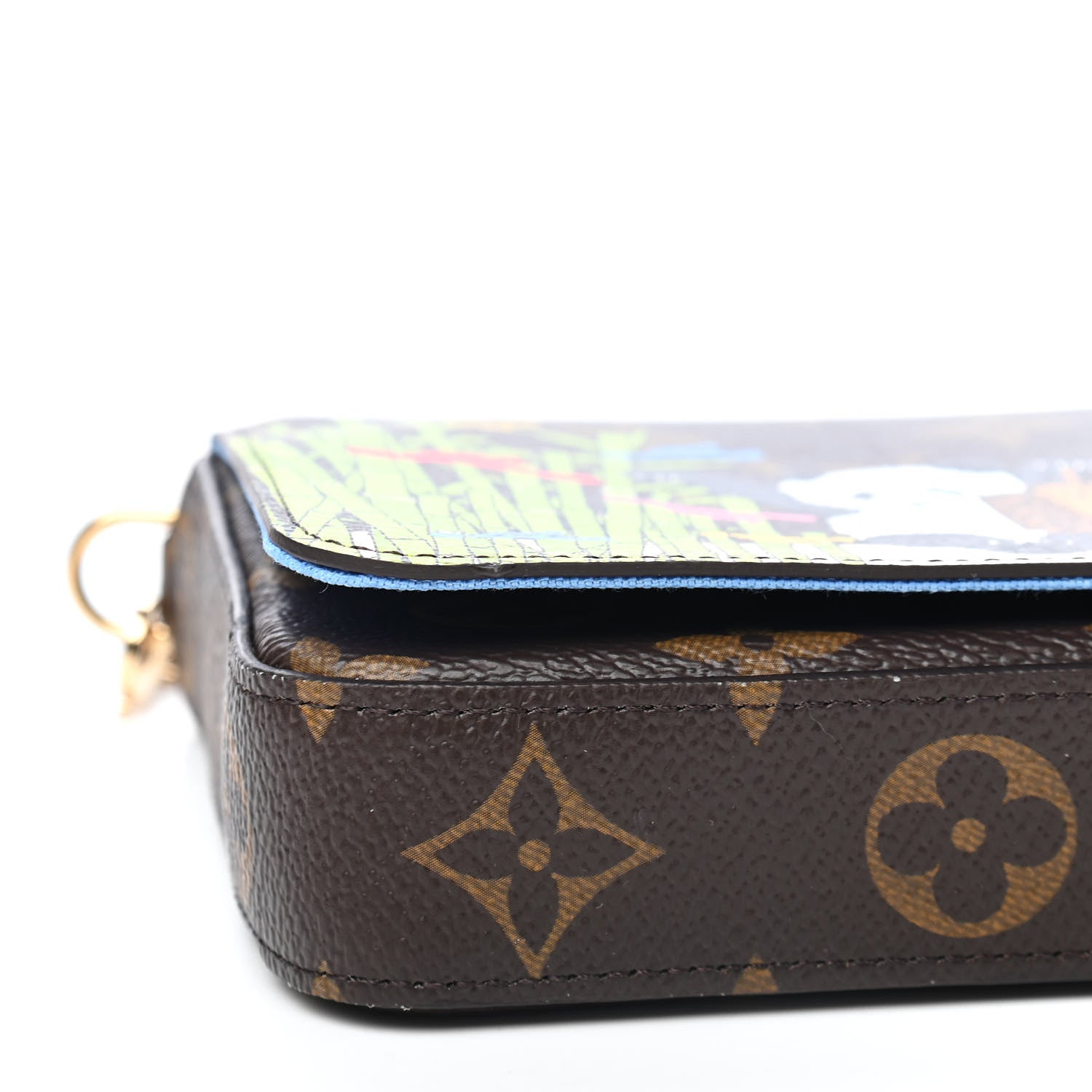 Louis Vuitton Monogram 2021 Christmas Animation China Wall Pochette Felicie Chain Wallet Myosotis Blue 5 of 8