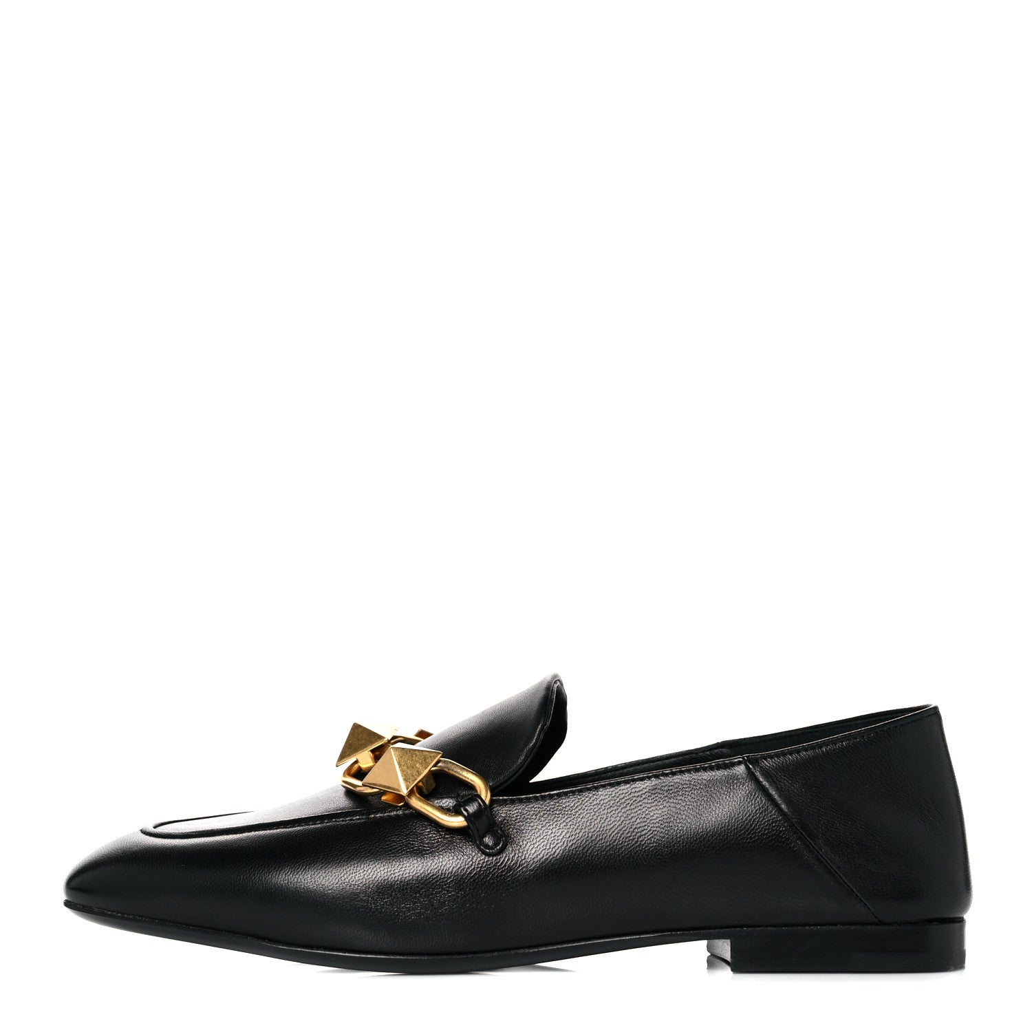 Valentino Garavani Nappa Stud Sign Loafers 38 Black 1 of 9