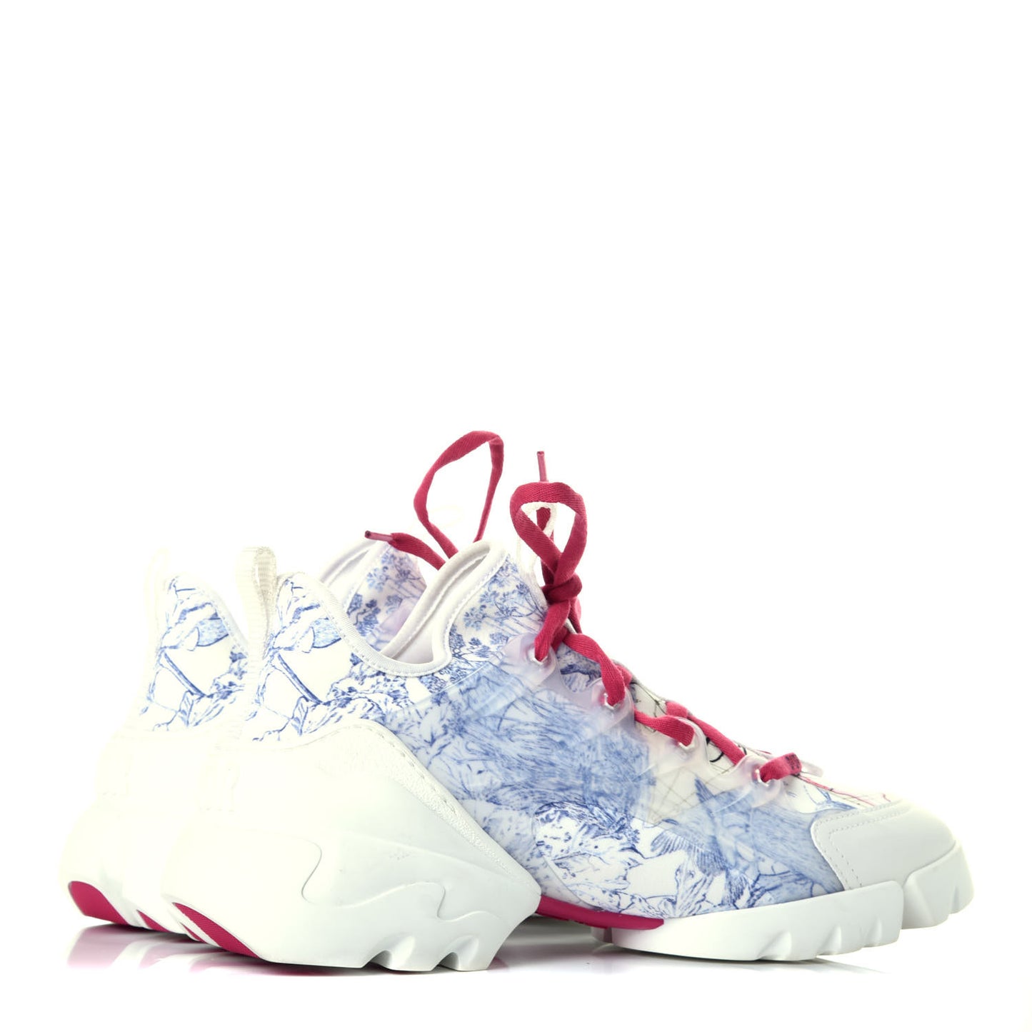 Technical Fabric Dior Around the World Print Womens D-Connect Sneakers 40 Blue Multicolor