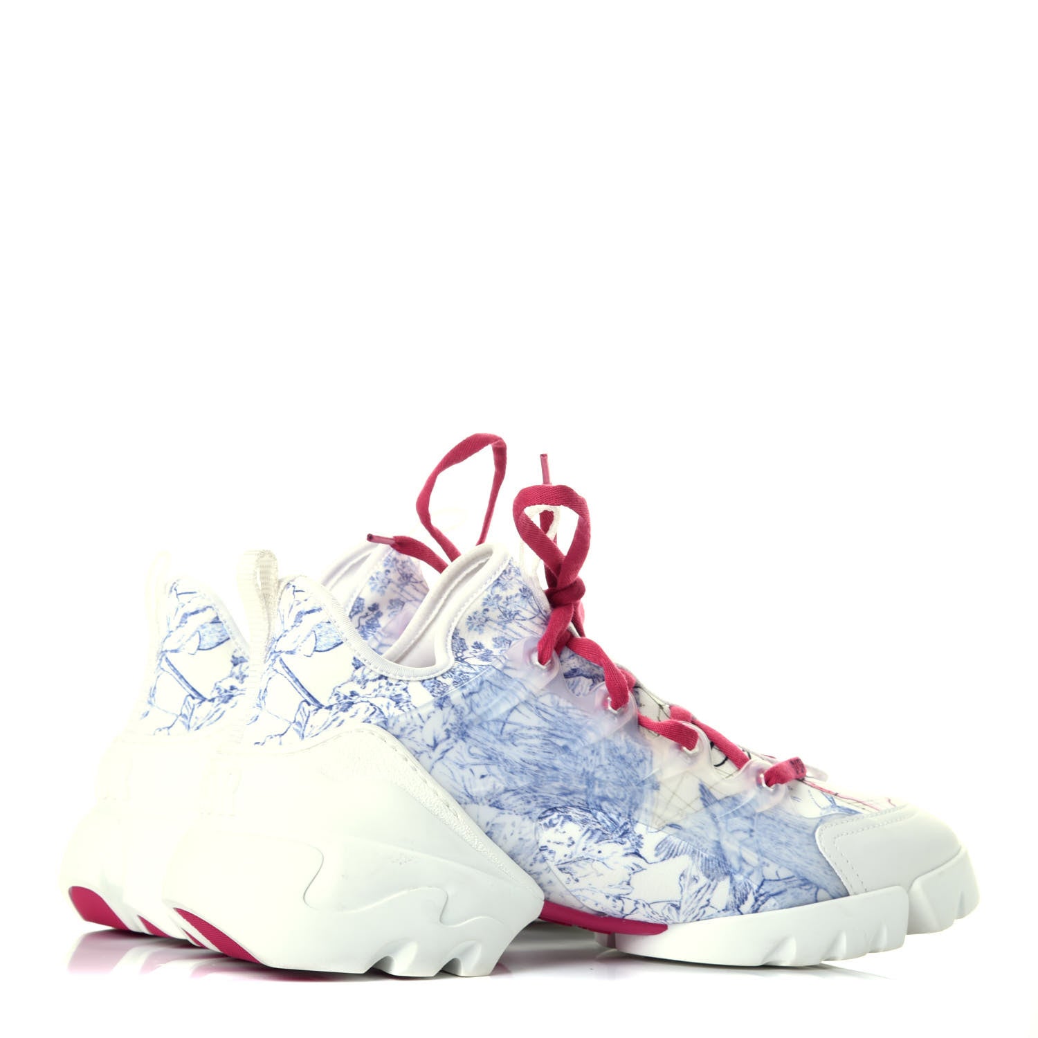 Christian Dior Technical Fabric Dior Around the World Print Womens D-Connect Sneakers 40 Blue Multicolor 4 of 9
