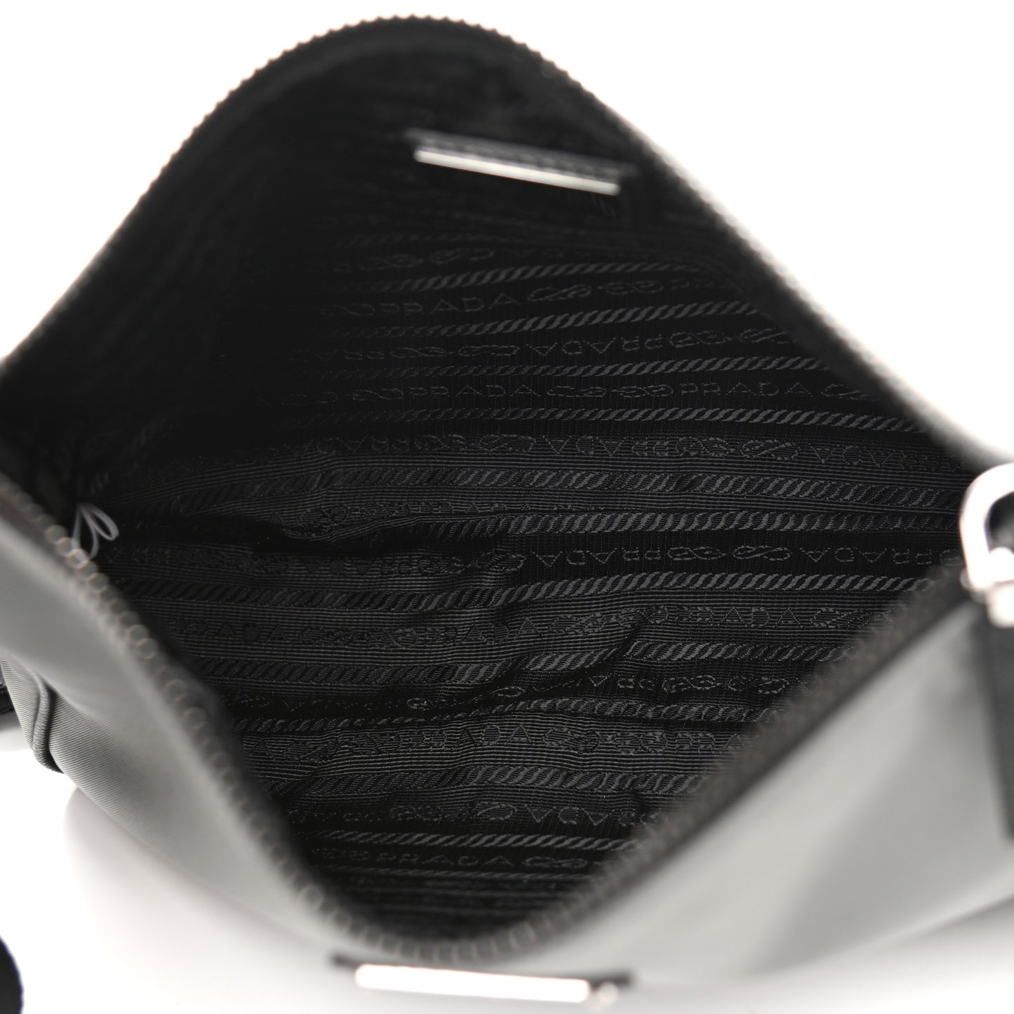 Re-Nylon Saffiano Pocket Zippered Shoulder Bag Ardesia Black