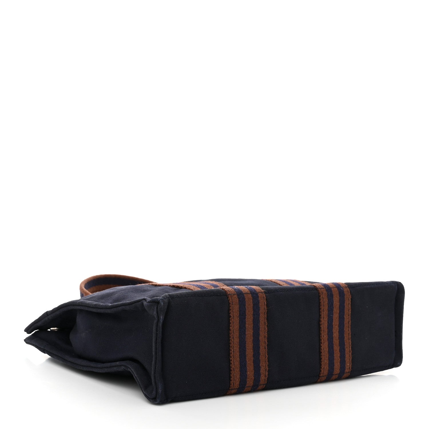 Hermes Canvas Tout Fourre PM Navy Brown 4 of 11