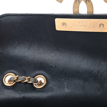 Chanel Lambskin Quilted Small CC Chic Flap Grey Dark Navy 5 of 5