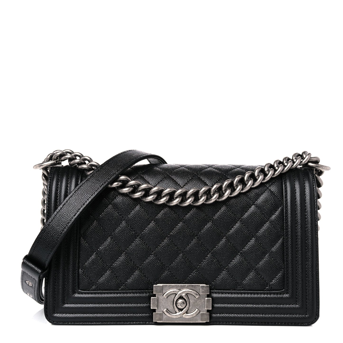 Caviar Quilted Medium Boy Flap Black