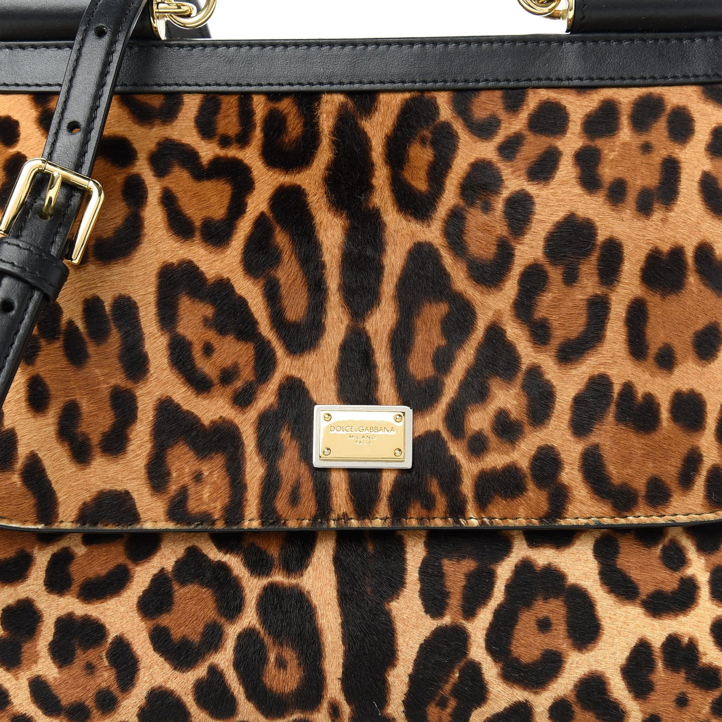 Calf Hair Leopard Print Large Miss Sicily Satchel Naturale