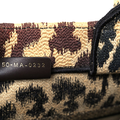 Christian Dior Canvas Mizza Embroidered Small Leopard Book Tote Beige 7 of 10