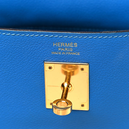 Hermes Evercolor Kelly Retourne 32 Bleu Zanzibar 6 of 13
