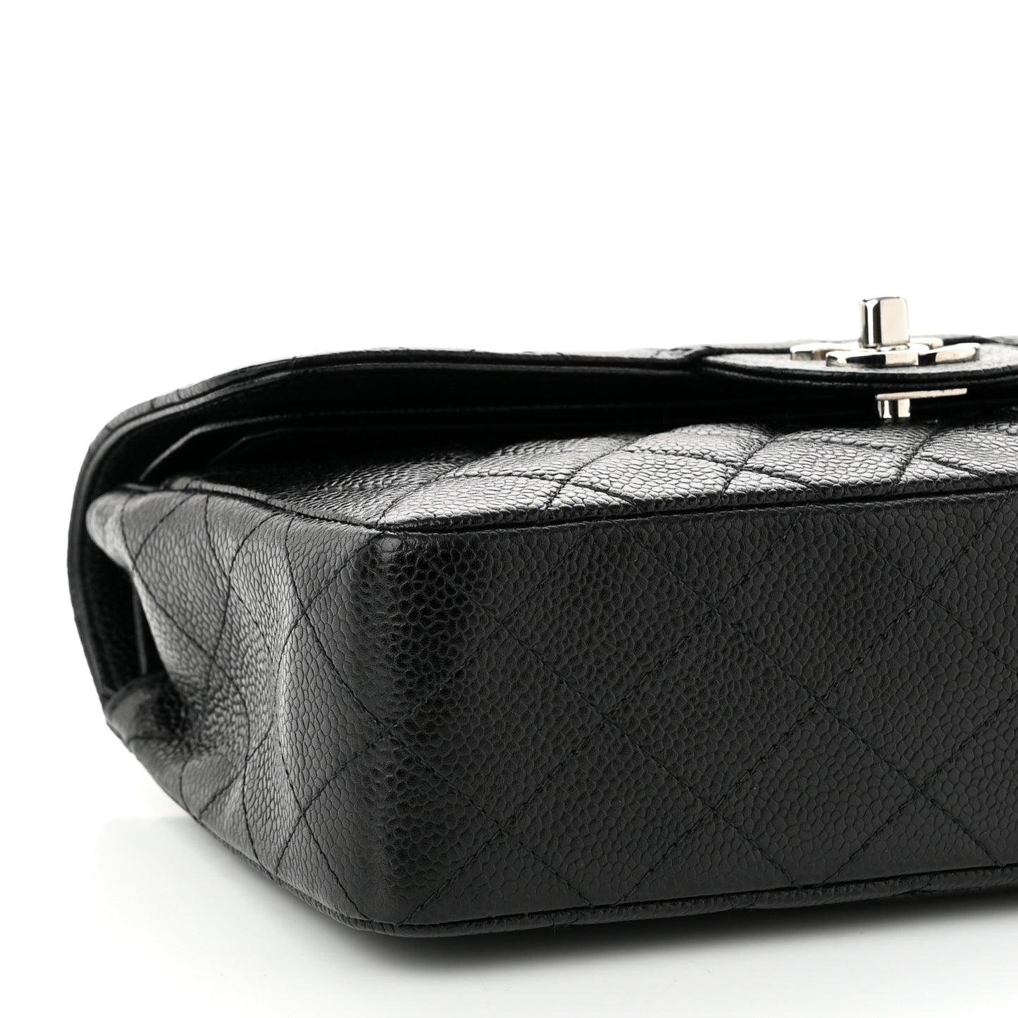 Caviar Quilted Small Double Flap Black