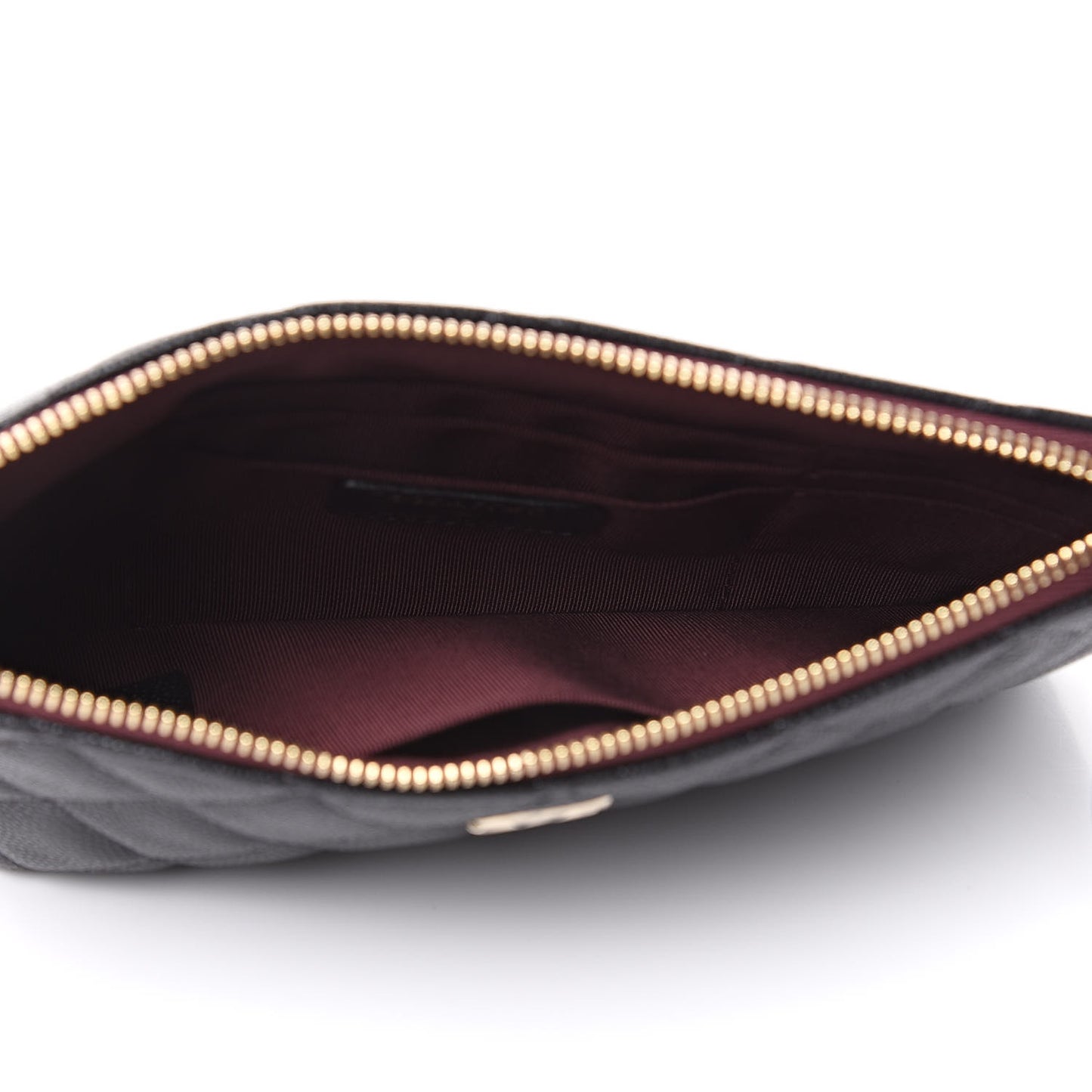 Caviar Quilted Cosmetic Case Black