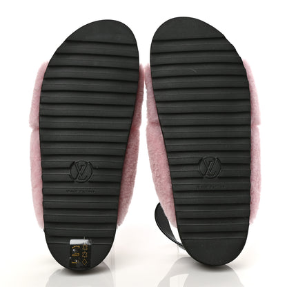 Louis Vuitton Shearling Paseo Sandals 40 Pink 5 of 8