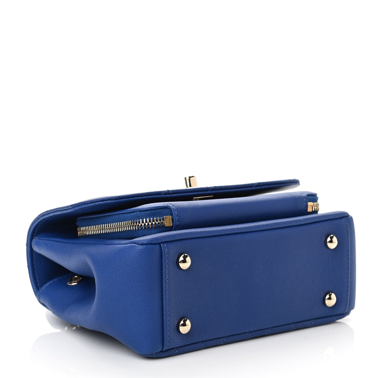Caviar Quilted Small Business Affinity Flap Dark Blue