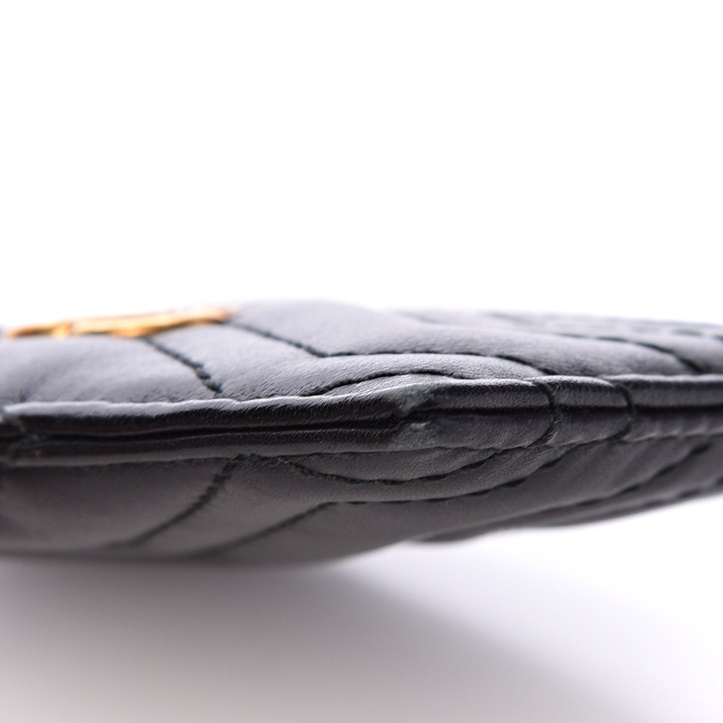 Calfskin Matelasse GG Marmont Card Holder Black