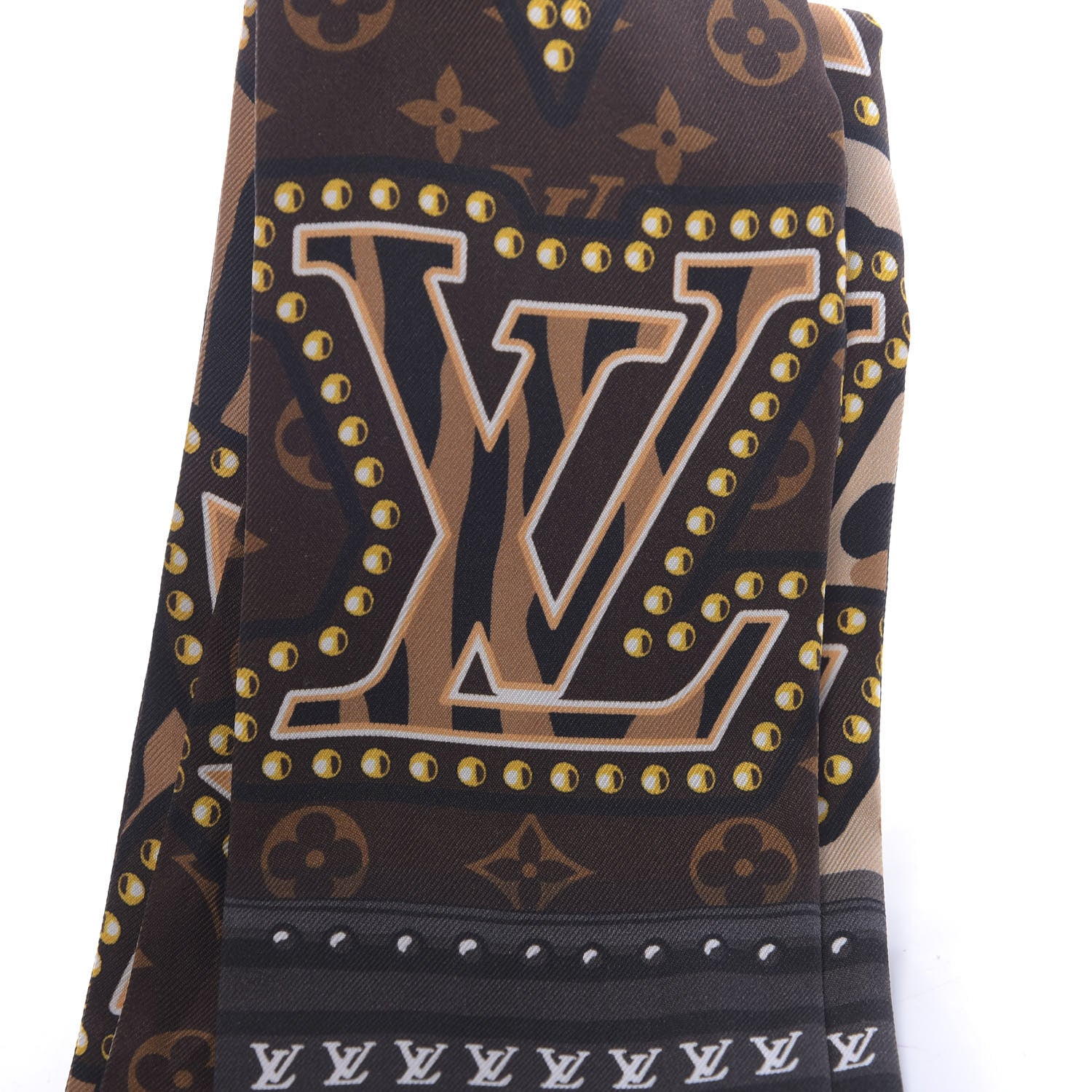 Louis Vuitton Silk Monogram LV World Bandeau Brown 4 of 4