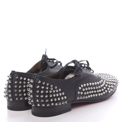 Christian Louboutin Calfskin Spike Mens Freddy Flat 46.5 Black 4 of 10