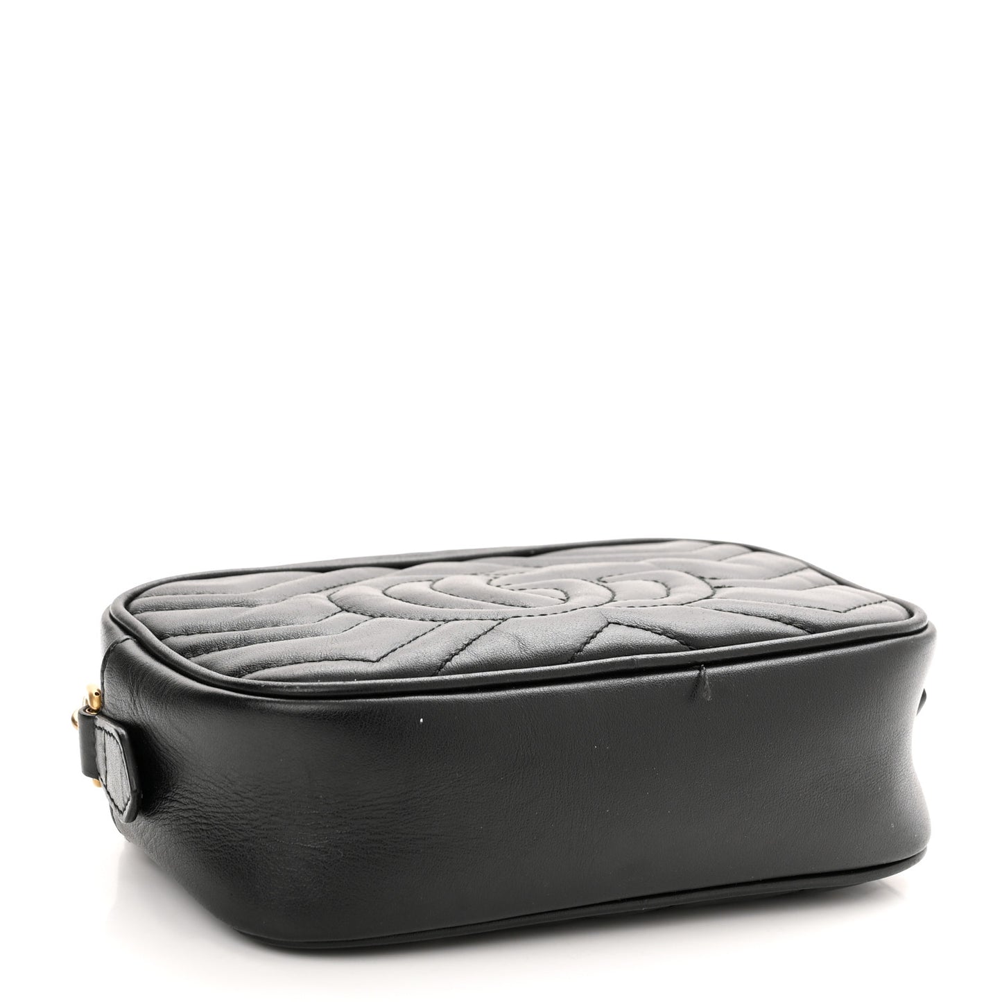 Calfskin Matelasse Mini GG Marmont Chain Shoulder Bag Black