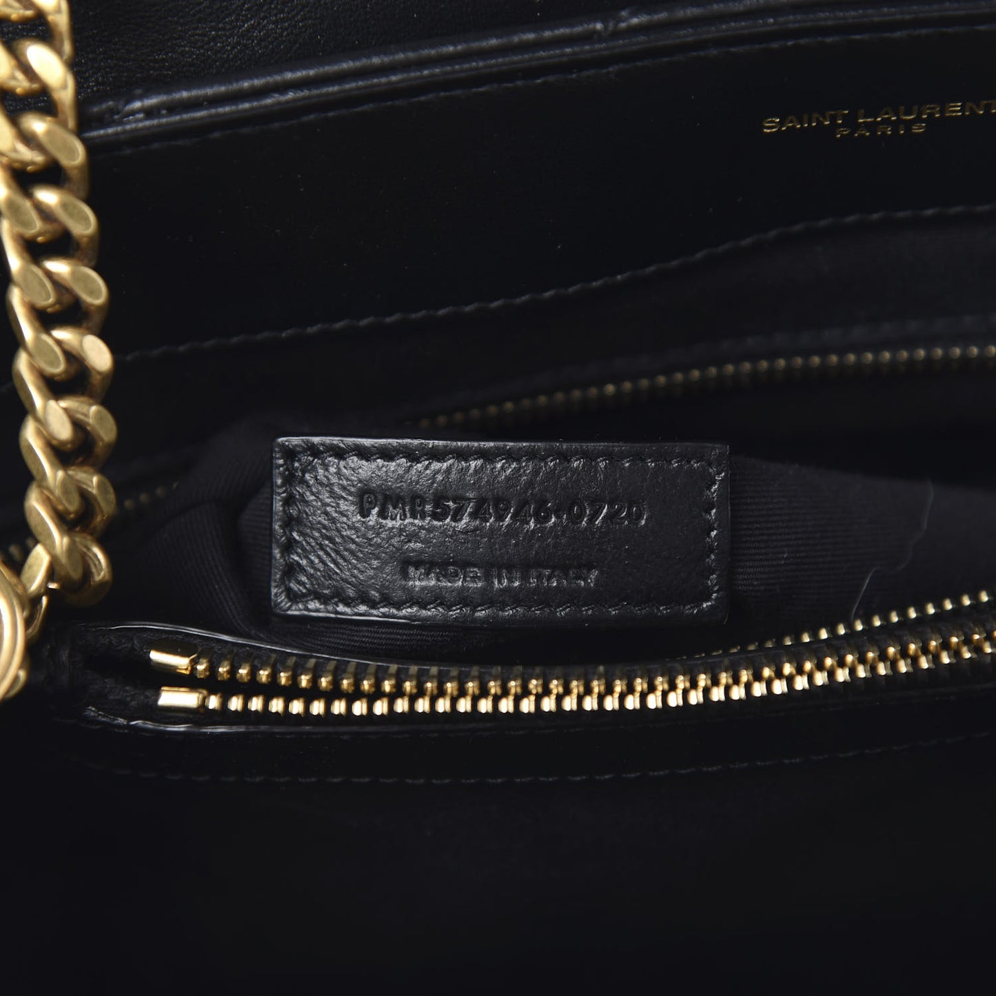 Calfskin Y Quilted Monogram Medium Loulou Chain Satchel Black