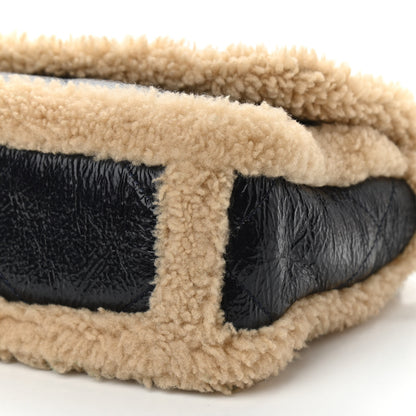 Chanel Crumpled Calfskin Shearling Sheepskin Quilted Medium Chanel 19 Flap Navy 9 of 9