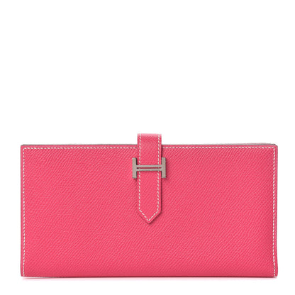 Hermes Epsom Bearn Gusset Wallet Rose Tyrien 1 of 8