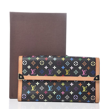 Louis Vuitton Monogram Multicolor Porte Tresor International Wallet Black 6 of 6