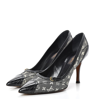 Louis Vuitton Mini Monogram Luxembourg Pumps 38.5 Gris 3 of 15