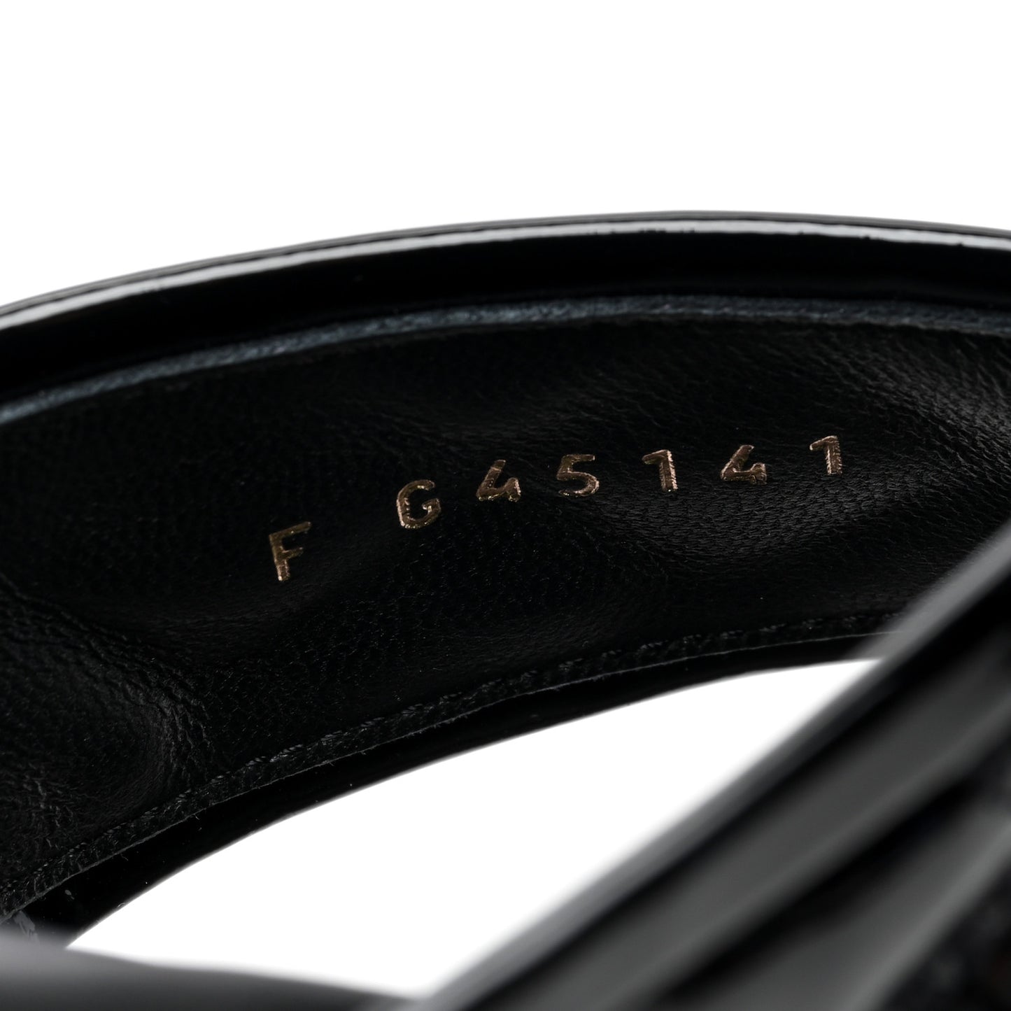 Patent Quilted CC Sandals 36 Black