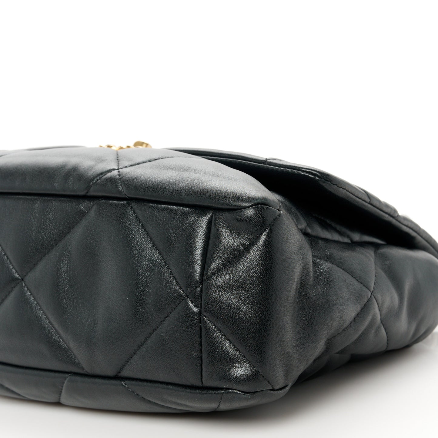 Goatskin Quilted Large Chanel 19 Flap Black